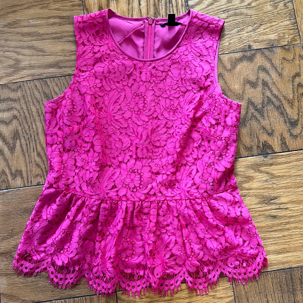 JCrew Pink lace top